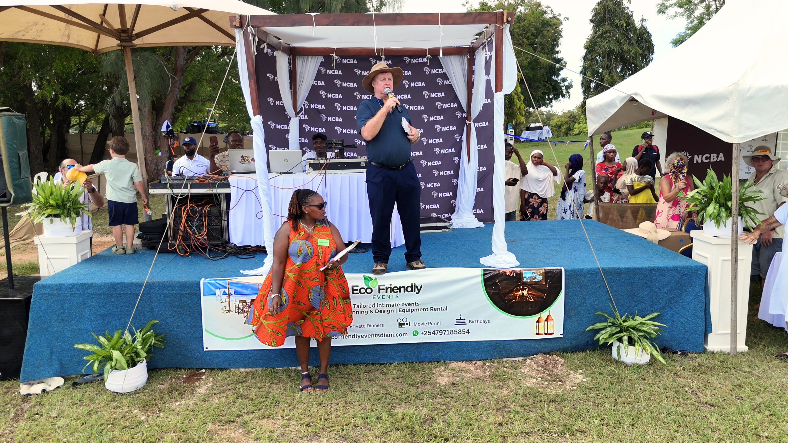 Eco Friendly Events Diani display beside the Goat Derby stage