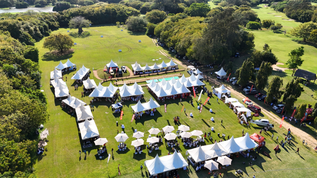 Aerial view of the Diani Charity Goat Derby at Diamonds Leisure Beach and Golf Resort
