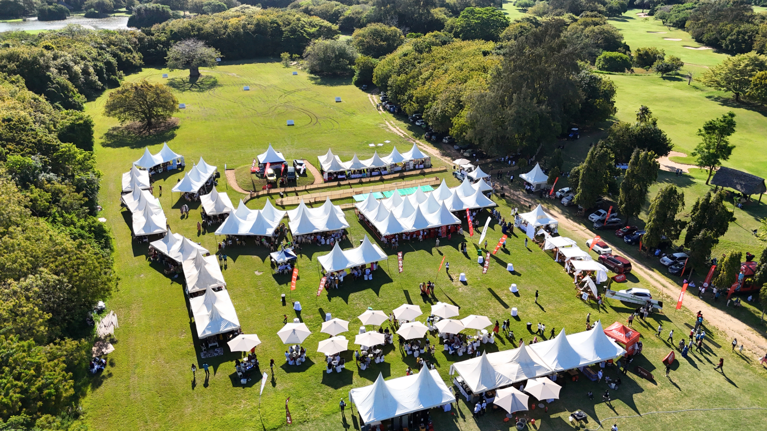 Aerial view of the Diani Charity Goat Derby at Diamonds Leisure Beach and Golf Resort